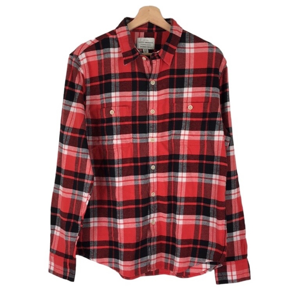 LUCKY BRAND Saturday Stretch Plaid Flannel Shirt NWT
